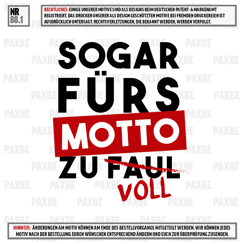 SOGAR FÜRS MOTTO ZU VOLL 88.1