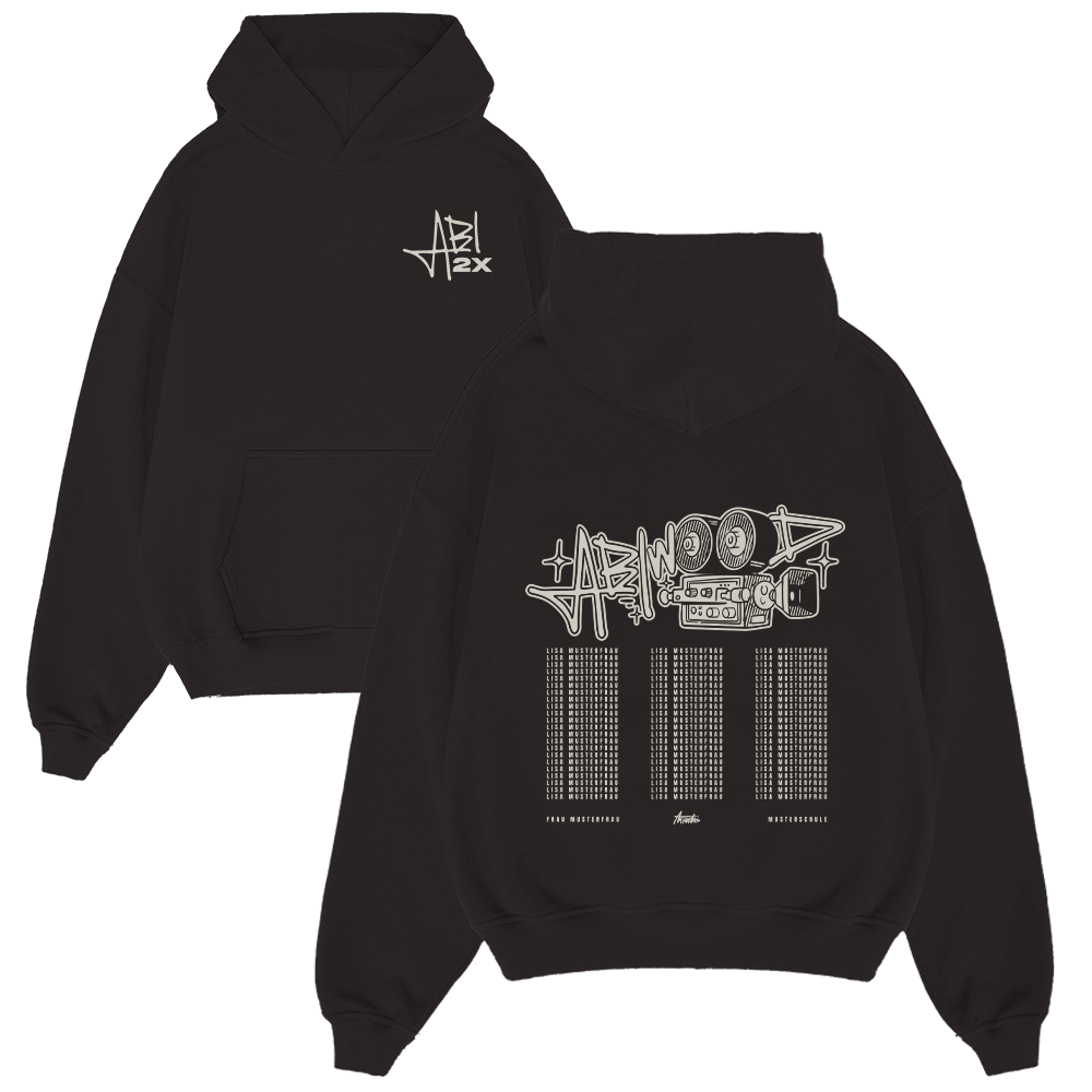 Hoodie, Schwarz, Grafik, Rückseitiger Druck, Taschen, Hoodie, Pullover, Kapuze, Schwarz, Print