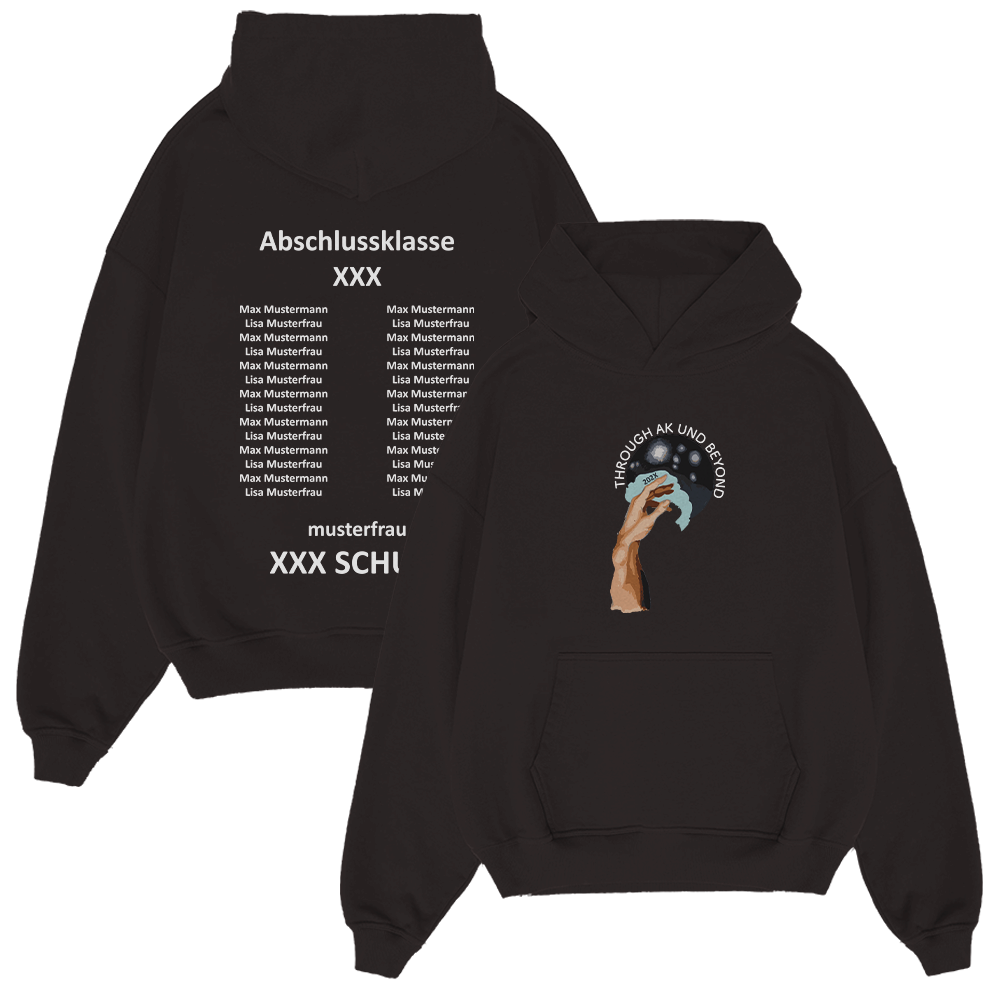 Hoodie, Schwarz, Kapuzenpullover, Text-Print, Abschlussklasse, Hoodie, Schwarz, Kangaroo-Tasche, Kapuze, Print/Text