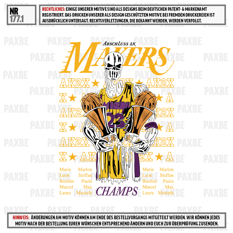 T-Shirt, Graphic, Basketball, Skeleton, Champs, Basketball, Champions, Grafik, Skelett, Basketball-Thema