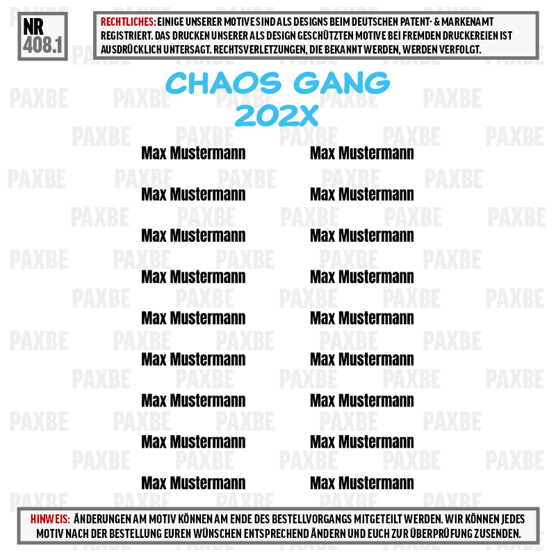 CHAOS GANG DONUT 408.1  CHAOS GANG DONUT 408.1