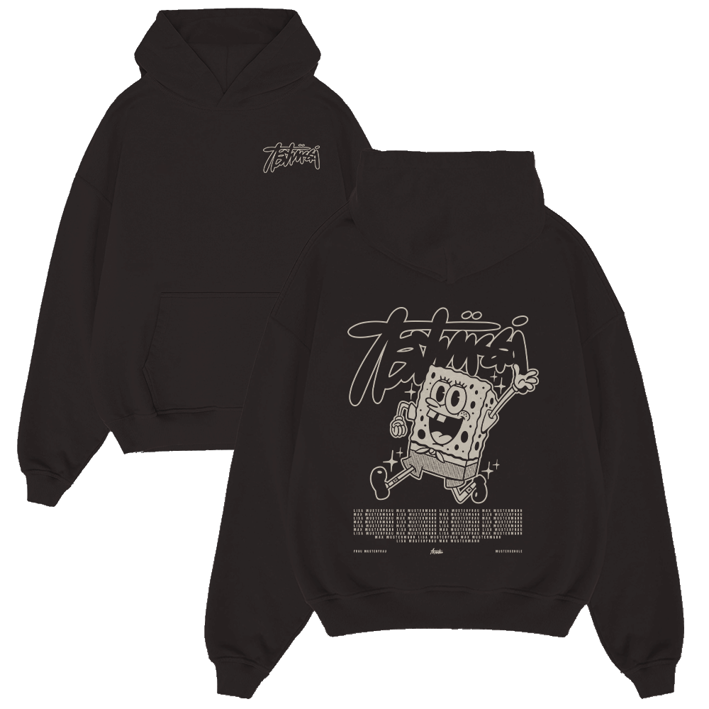  Hoodie, SpongeBob, Graphic, Black, Front print, Hoodie, Spongebob, Graphic, Schwarz, Vordertasche