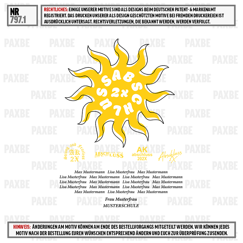 Sonne, Gelb, Sonnenstern, Designmotiv, Grafik, Sonnensymbol, Schnittmuster, Abschlussball, Hochzeit, Kursivtext